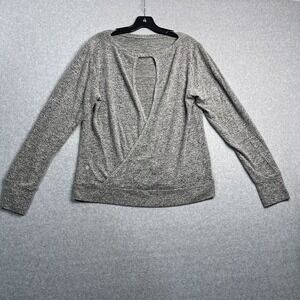 Champion Activewear Top Women's Medium Yoga Keyhole Wrap Gray